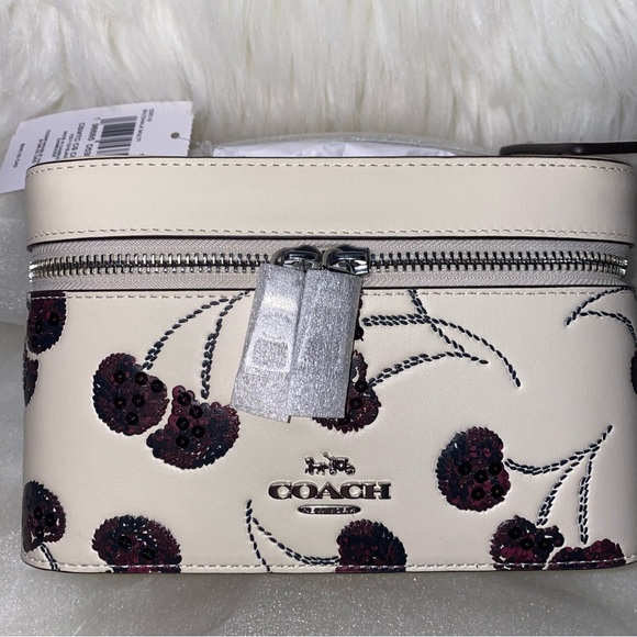 Coach leather Cosmetic Case With Cherry Print New with tags - Picture 2 of 14